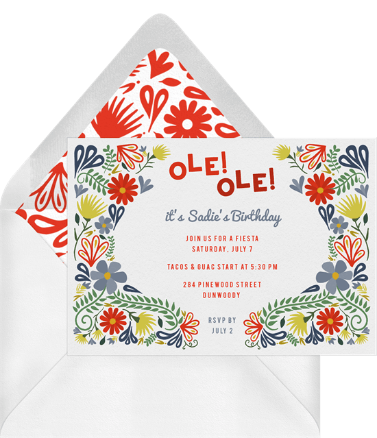 Taco party ideas: Fiesta Frame Invitation