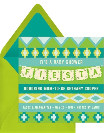 Co-ed baby shower invitations: Fiesta Garland Invitation
