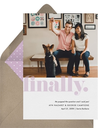 Engagement announcement ideas: Finally Announcement