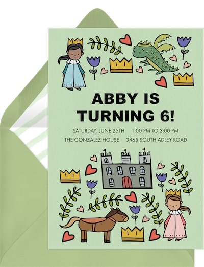 Princess birthday invitations: Fit For A Princess Invitation