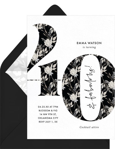Floral 40 Invitation