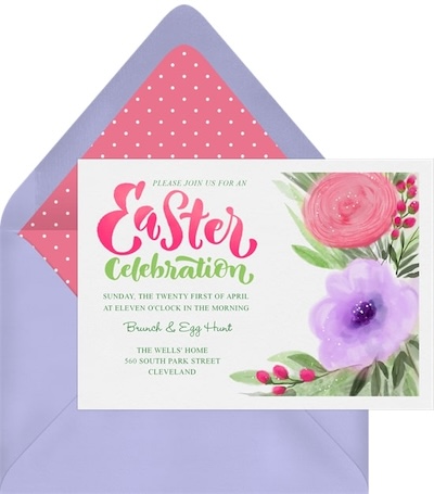 Easter cards: Floral Duo Invitation