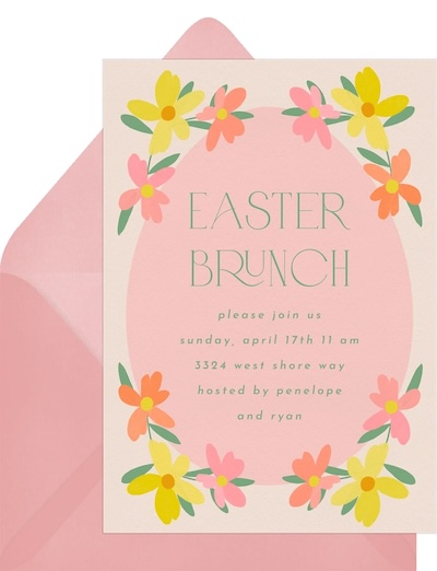 Floral Egg Invitation