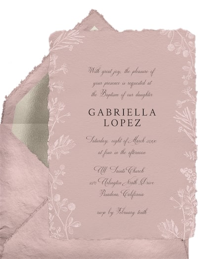 Baptism invitations girl: Floral Elegance Invitation