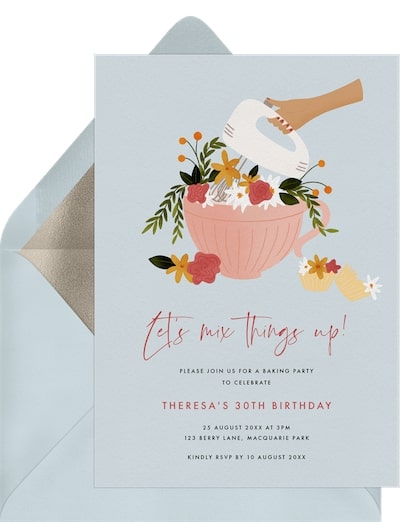 Party themes for adults: Floral Mixer Invitation