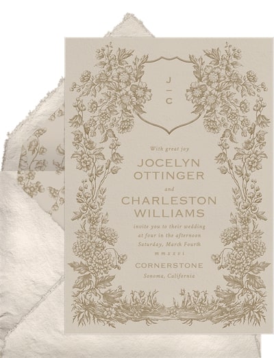 2025 wedding invitation trends: Floral Reverie Invitation