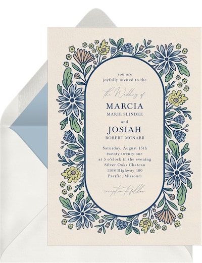 Wedding theme ideas: Floral Whimsy Invitation