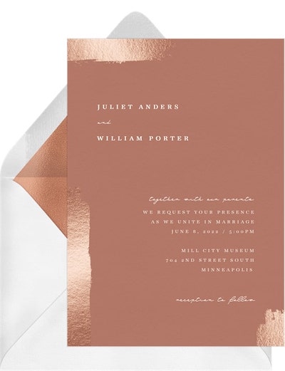 Foil Brush Strokes Invitation