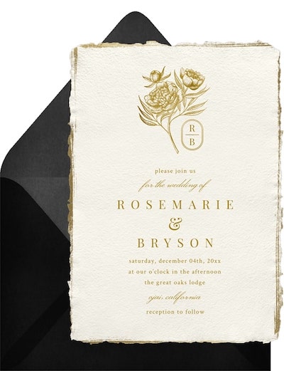 Foiled Peony Invitation