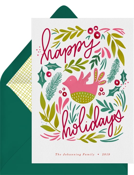 Folk Art Bird Card