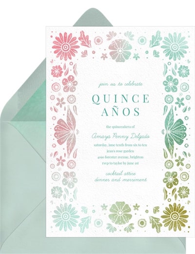 Folk Floral Fête Invitation