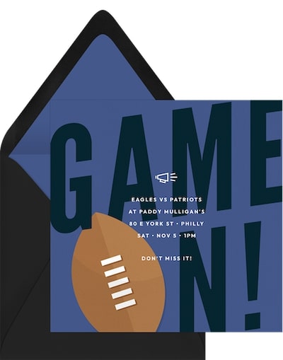 Football Game On Invitation