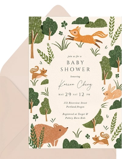 Forest Baby Invitation