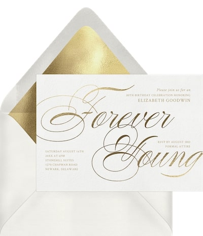 100th birthday invitations: Forever Young Invitation
