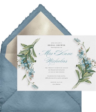 Forget me not Romance Invitation