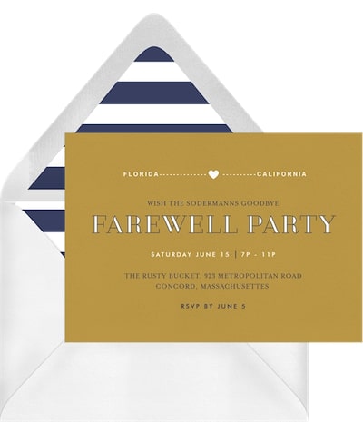 Going away party: Friendly Send Off Invitation