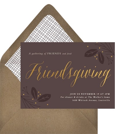 Friendsgiving Gold Invitation