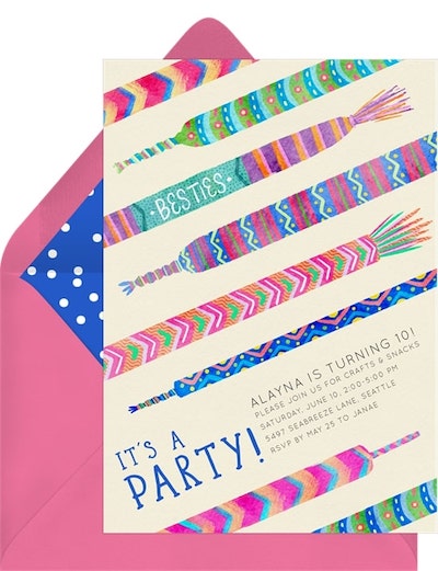 Friendship Bracelets Invitation