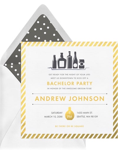 Bachelor party decorations: Full Bar Can't Lose Invitation