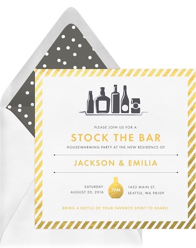 Housewarming party: Full Bar Can't Lose Invitation