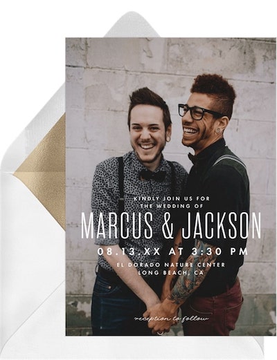 Gay wedding: Full Photo Nuptials Invitation