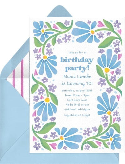 Funky Flowers Invitation