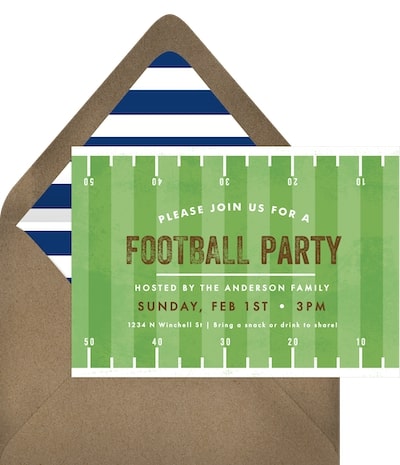 Super Bowl party invitations: GAME DAY Invitation