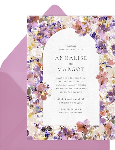 Lesbian wedding: Garden Window Invitation