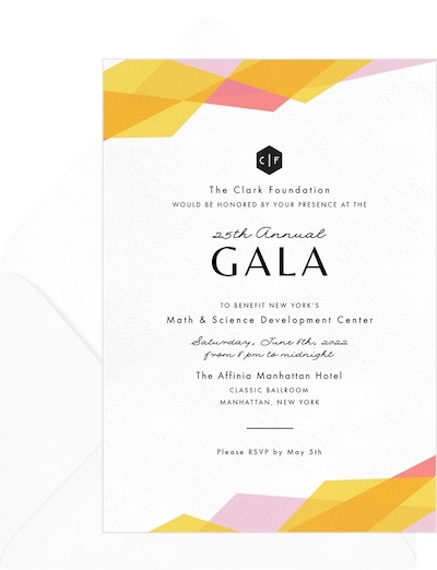 Dinner invitation: Geometric Peaks Invitation