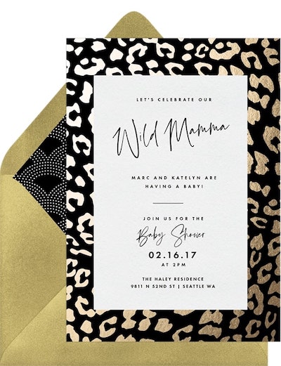 Safari invitations for baby shower: Get Wild Invitation
