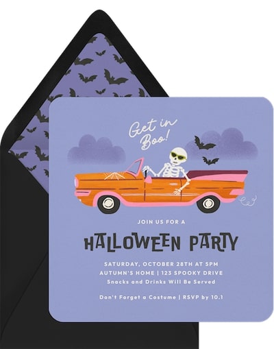 Halloween birthday invitations: Get in Boo! Invitation