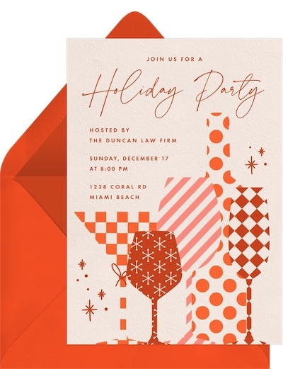 Gift-Wrapped Drinks Invitation