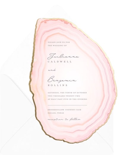 Wedding invitation text message: Gilded Agate Invitation