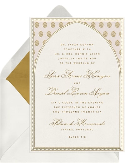 Gilded Arch Invitation
