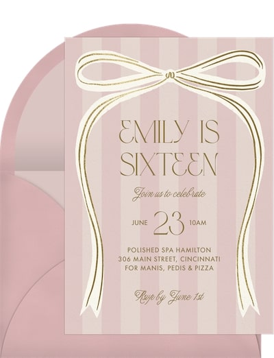 Gilded Bow Invitation