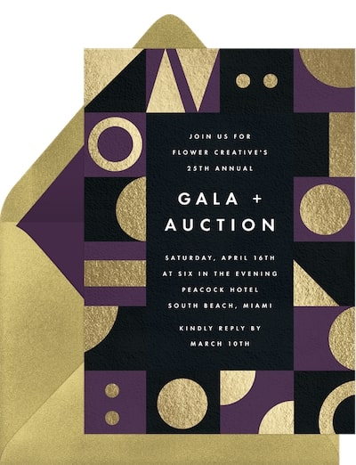 Gilded Geometric Shapes Invitation
