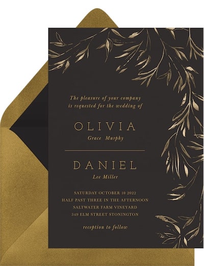 Gilded Greenery Invitation