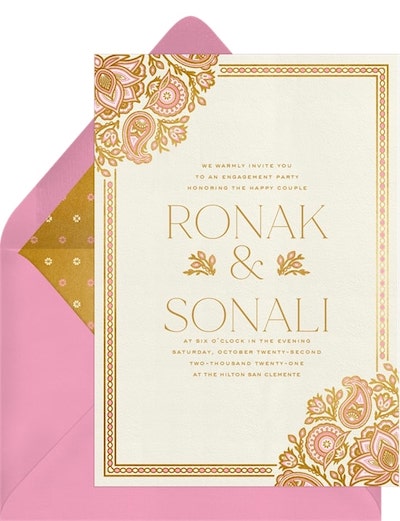 Gilded Paisley Invitation