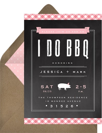 BBQ party: Gingham BBQ Invitation