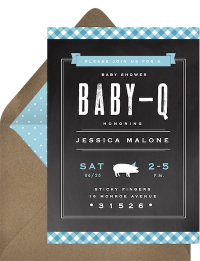 Gingham BBQ Invitation