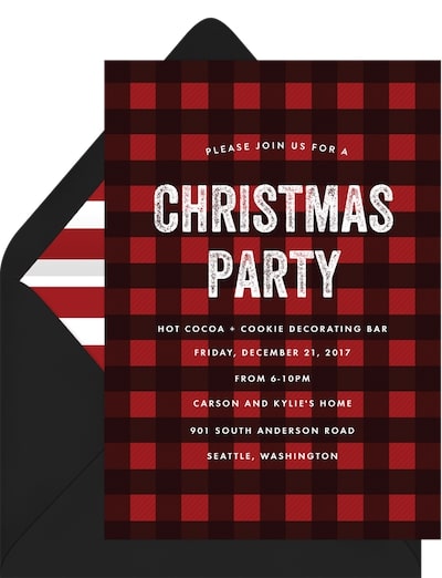 Gingham Christmas Invitation