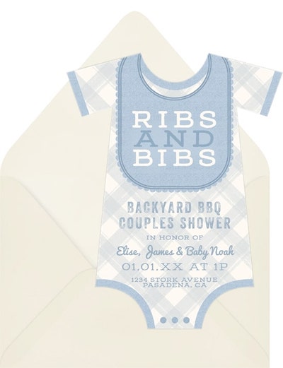 Gingham Onesie Invitation
