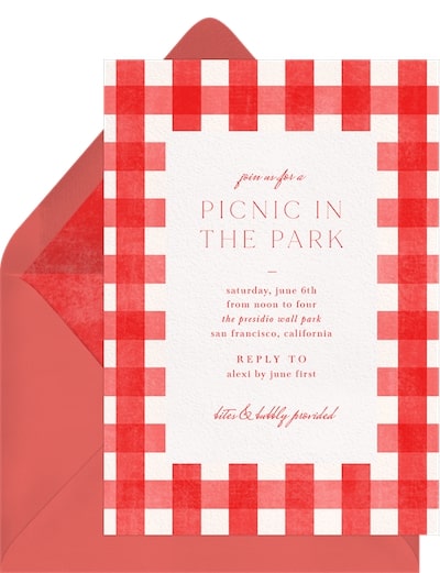 Gingham Picnic Invitation