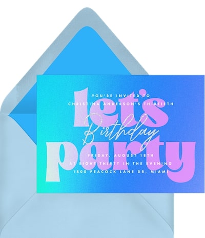 Glitter Gradient Invitation