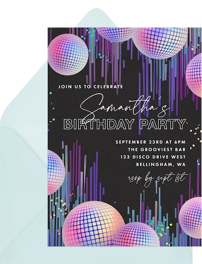 Glitter Groove Invitation