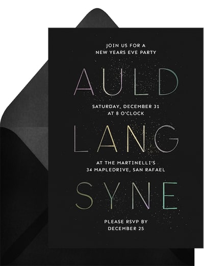 Glittering Auld Lang Syne Invitation