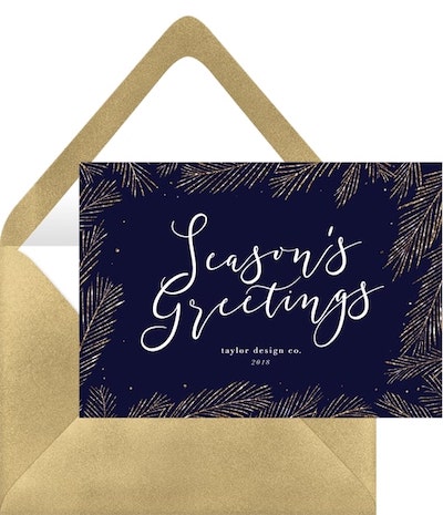 Glittery Pine Boughs Card