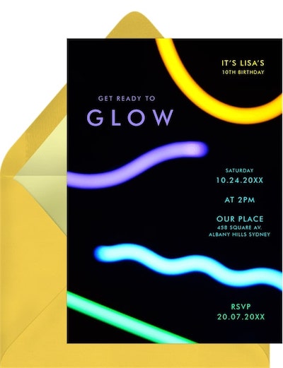 Glow Sticks Invitation