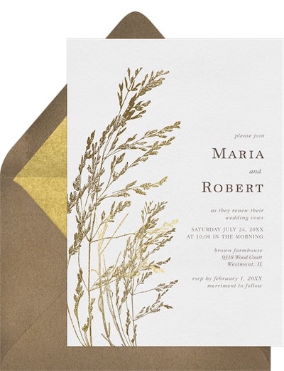 Golden Grass Invitation