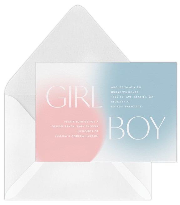 Gender reveal party: Gradient-Reveal-Invitation